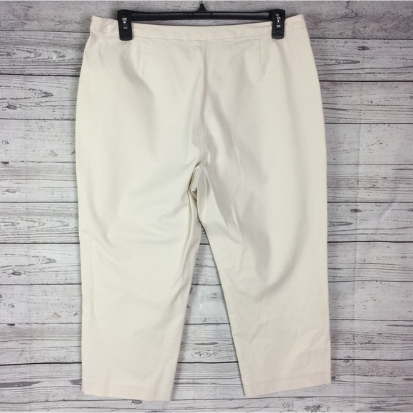 J Jill Beige Flat Front Stretch Ankle Pants - Picture 5 of 9